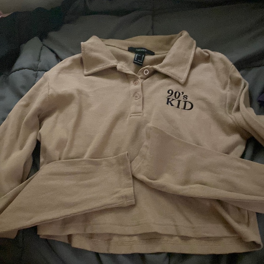90’s kid long sleeve crop top